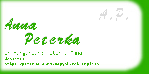 anna peterka business card